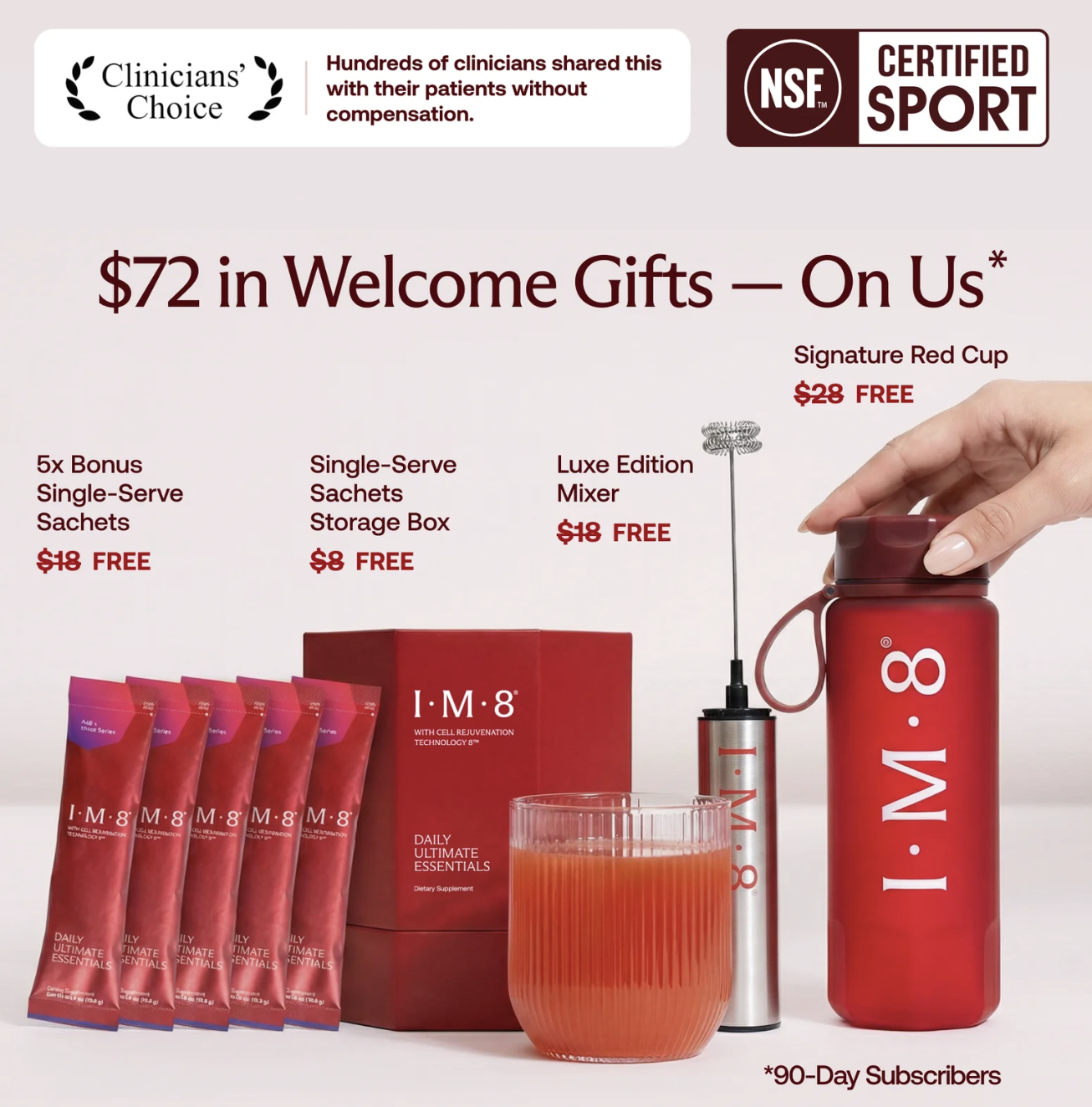 IM8 Welcome Kit — $72 in free gifts